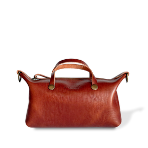 MINIBOLSO BANDOLERA - CUERO MARRÓN CURTICIÓN VEGETAL